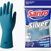 LUVA D LATEX G AZUL ANTIDER C/FORRO LIGTH SANRO