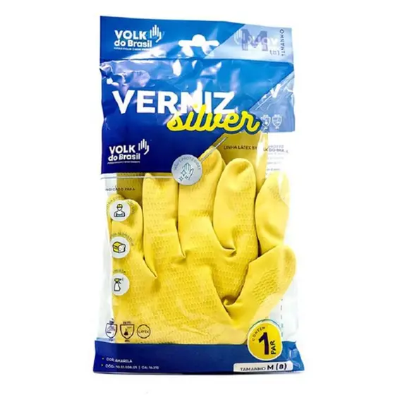 LUVA DE LATEX VERNIZ SILVER AMA T M CA16312