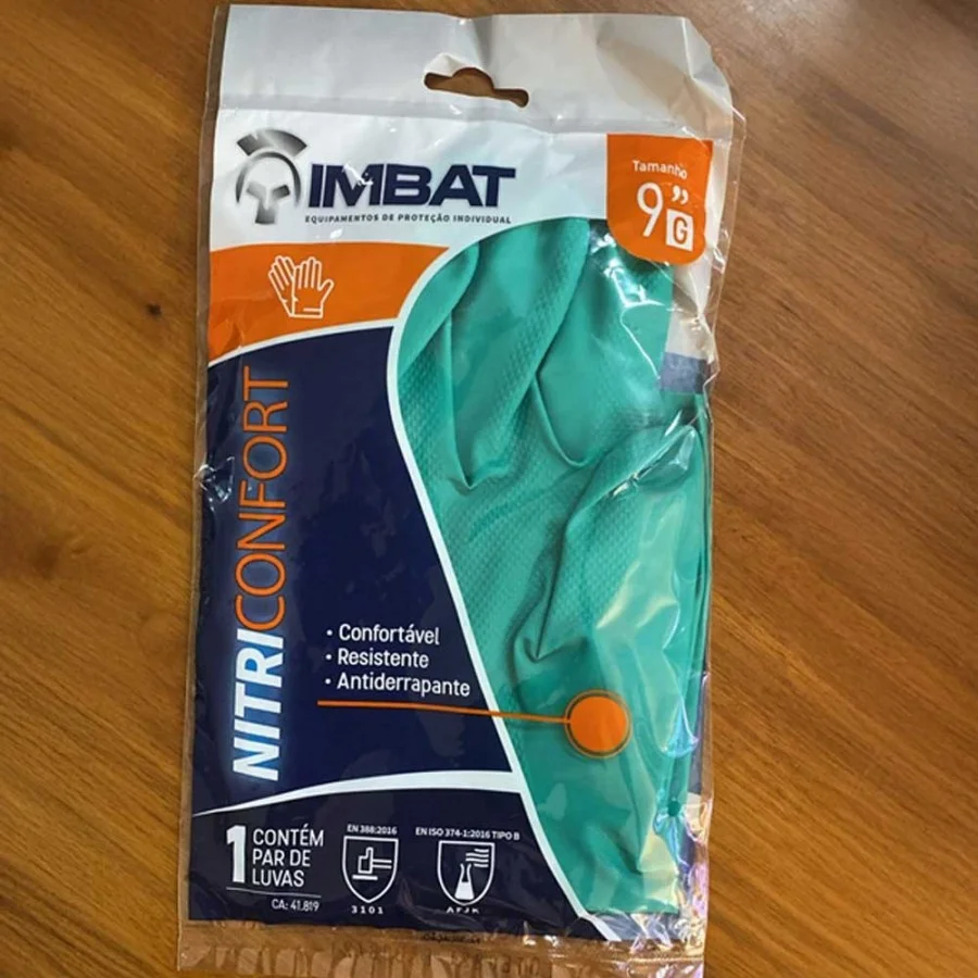LUVA LATEX FORRADA VERDE TAM XG IMBAT