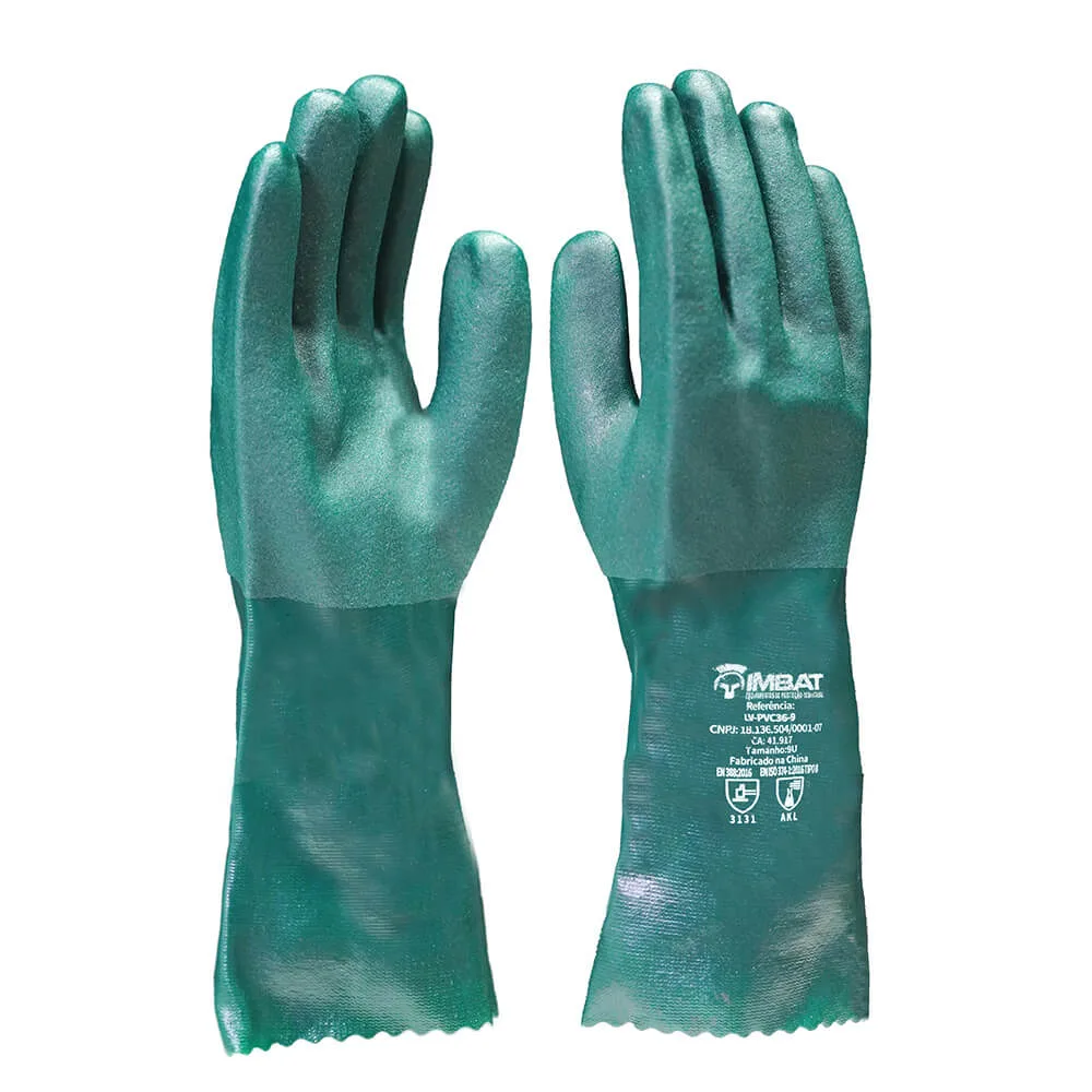 LUVA PVC 46CM VERDE TAM G IMBAT