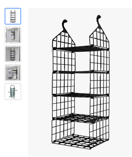ORGANIZADOR DE PLASTICO SUSPENSO DOBRAVEL C/5 NIVEIS PRETO 85,5X29,5CM 25808 ARQPLAST