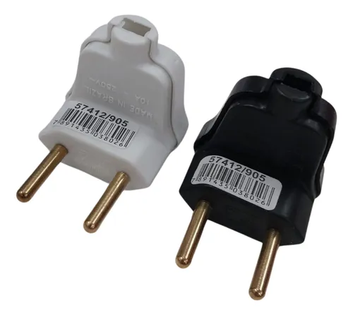 PLUG ANGULAR TRAMONTINA 10A PRETO / BRANCO