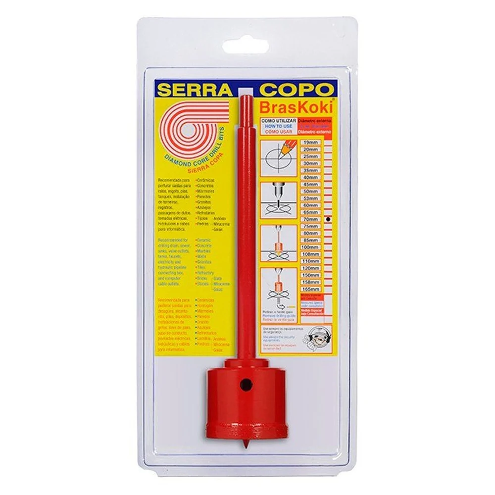 SERRA COPO DIAMANTADA 70MM/50/7MM BRASKOKI VERMELHO